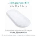 Hypoallergenic Wicker Moses Basket Mattress - 65 x 28 cm