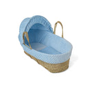 Blue Dimple Palm Moses Basket and matching coverlet | Moses Baby Baskets, Bassinets & Co-sleepers | Nursery Furniture - Clair de Lune UK