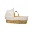 Cream Dimple Palm Moses Basket side view | Moses Baby Baskets, Bassinets & Co-sleepers | Nursery Furniture - Clair de Lune UK