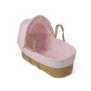 Pink Dimple Palm Moses Basket bundled with cosy coverlet | Moses Baby Baskets, Bassinets & Co-sleepers | Nursery Furniture - Clair de Lune UK