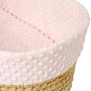 Pink Dimple Palm Moses Basket close-up of plush fabric | Moses Baby Baskets, Bassinets & Co-sleepers | Nursery Furniture - Clair de Lune