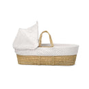 White Dimple Palm Moses Basket side view | Moses Baby Baskets, Bassinets & Co-sleepers | Nursery Furniture - Clair de Lune UK