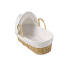 White Dimple Palm Moses Basket and matching coverlet | Moses Baby Baskets, Bassinets & Co-sleepers | Nursery Furniture - Clair de Lune UK