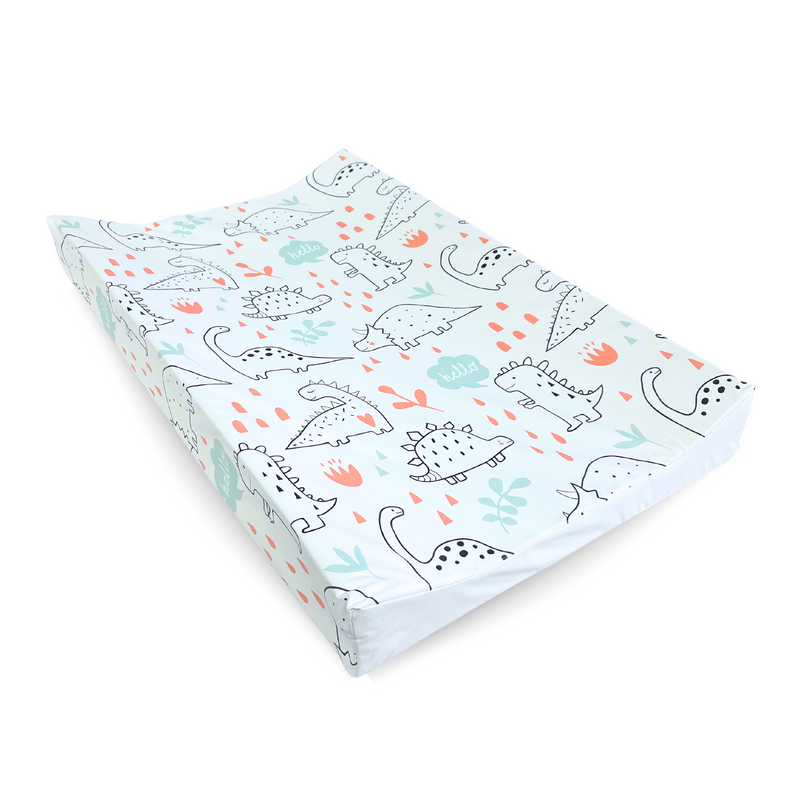 Dinosaur Anti-Roll Wedge Baby Changing Mat in the white background | Baby Changing Mats | Baby Bath Time Essentials - Clair de Lune UK