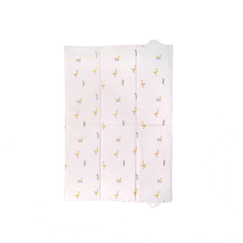 Duckling Foldable Travel Changing Mat laid out flat | Bathing & Changing Essentials - Clair de Lune UK