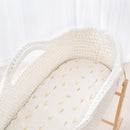 2 Pack Fitted Little Duckling Moses Basket Sheets on Crochet Moses Basket by flowing net curtains in the nursery | Baby Sheets | Bassinet & Moses Basket Bedding  Clair de Lune UK