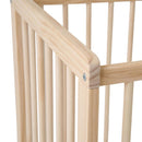 Natural East Coast Space Saver Cot  close up on the corners on a white background | Cots, Cot Beds & Toddler Beds | Nursery Furniture - Clair de Lune UK