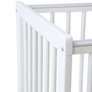 White East Coast Space Saver Cot  close up of the corners on a white background | Cots, Cot Beds & Toddler Beds | Nursery Furniture - Clair de Lune UK