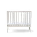 White East Coast Space Saver Cot  with mini mattress on a white background | Cots, Cot Beds & Toddler Beds | Nursery Furniture - Clair de Lune UK