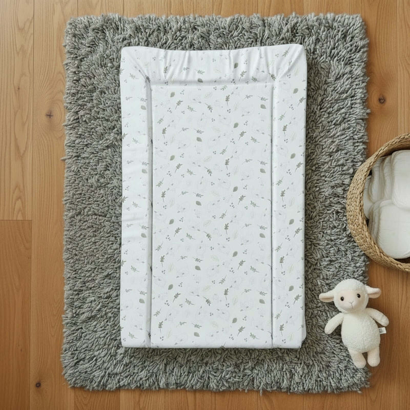 East Coast Counting Sheep Changing Mat on the floor on a grey rug | Bathing & Changing Essentials - Clair de Lune UK