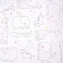 East Coast Safari Playtime Changing Mat Swatch of the elephants, monkeys and tigers | Bathing & Changing Essentials - Clair de Lune UK