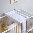 East Coast Eco Sonic Grey Stars Changing Mat in the nursery on the Essentials Cot & Cot Top Changer | Baby Bathing Essentials | Eco Baby Products - Clair de Lune UK