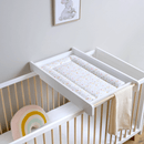 East Coast Eco Sonic Treetops Changing Mat in a grey nursery on the essentials cot top changer | Baby Bathing Essentials | Eco Baby Products - Clair de Lune UK
