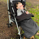 Toddler in the Black Essentials Universal Footmuff | Pushchair Cosytoes & Footmuffs | Travel Accessories - Clair de Lune UK