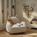 Bear CuddleCo Etta Kids Chair Boucle | Toddler Arm Chair in a cosy corner of the nursery with a book and teddy | Children's Furniture - Clair de Lune UK