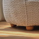 Bear CuddleCo Etta Kids Chair Boucle | Toddler Arm Chair close up of the fabric and wooden feet | Children's Furniture - Clair de Lune UK