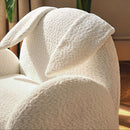 Bunny CuddleCo Etta Kids Chair Boucle in a cosy corner of the nursery close up on the ears | Toddler Arm Chair | Children's Furniture - Clair de Lune UK