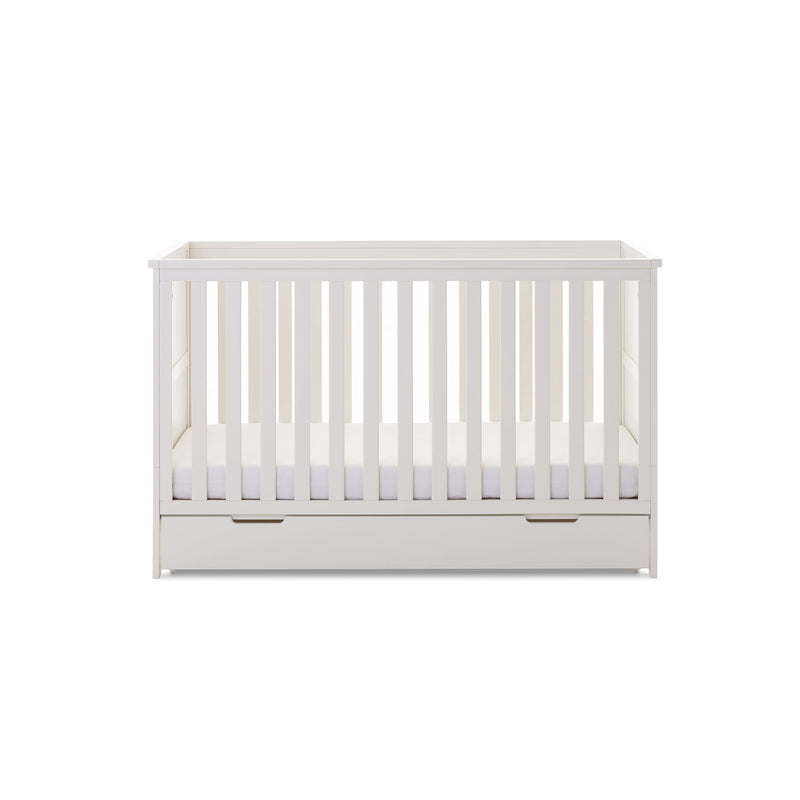 White Evie Cot Bed of the Obaby Evie Room Sets | Nursery Furniture Sets | Room Sets | Nursery Furniture - Clair de Lune UK