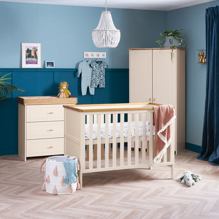 Cashmere Obaby Evie Mini 3 Piece Room Set in an Ocean-themed nursery room | Nursery Furniture Sets | Room Sets | Nursery Furniture - Clair de Lune UK