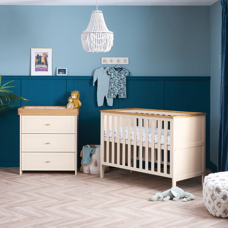 Cashmere Obaby Evie Mini 2 Piece Room Set in an Ocean-themed nursery room | Nursery Furniture Sets | Room Sets | Nursery Furniture - Clair de Lune UK