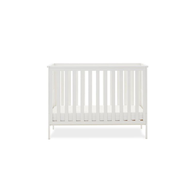 The cot bed of the White Obaby Evie Mini 2 Piece Room Set | Nursery Furniture Sets | Room Sets | Nursery Furniture - Clair de Lune UK