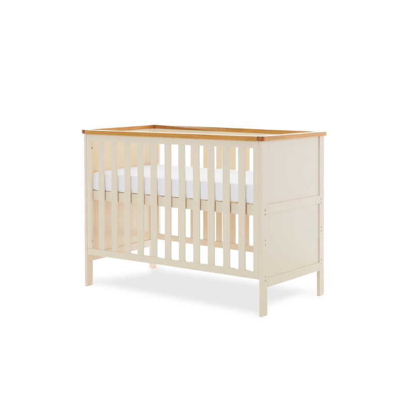 The cot bed of the Cashmere Obaby Evie Mini 2 Piece Room Set when it's transformed to be a crib | Nursery Furniture Sets | Room Sets | Nursery Furniture - Clair de Lune UK