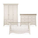 Cashmere CuddleCo Clara Luxe 3 Piece Furniture Set on white background | Cot Bed, Wardrobe, Changer | Nursery Furniture - Clair de Lune UK
