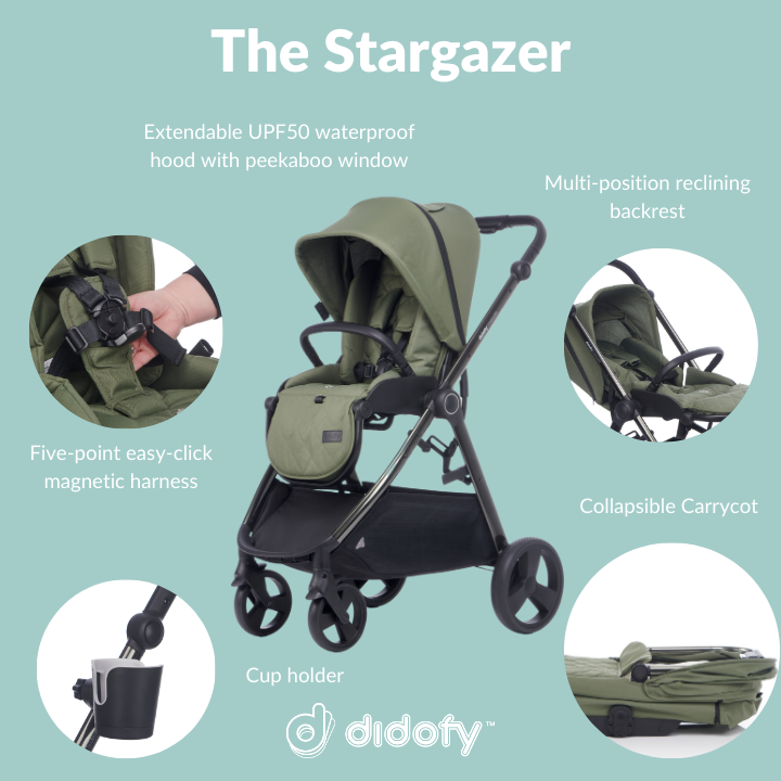What's included in the Didofy Grey Stargazer Pushchair | Strollers, Pushchairs & Prams | Pushchairs, Carrycots & Car Seats Baby | Travel Essentials - Clair de Lune UK