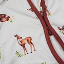 Close up of the two-way zip on the GrowGrows Organic Fleeting Fawn Sleepsuit | Baby Grows and Onesies | Organic Baby Clothes - Clair de Lune UK