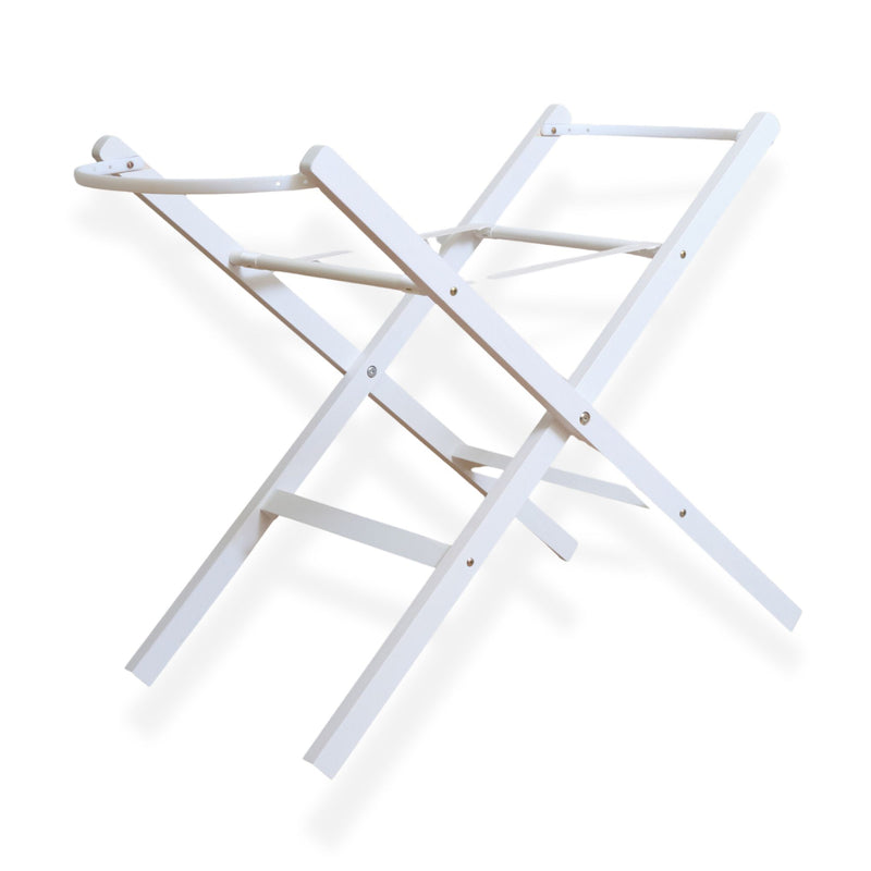 White Pine Folding Stand on white background | Moses Basket Stand | Moses Baby Basket & Bassinet Accessories | Nursery Furniture - Clair de Lune UK