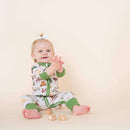 Baby wearing the Grow Grows Organic Family Farm Sleepsuit | Baby Grows and Onesies | Organic Baby Clothing - Clair de Lune UK