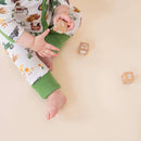 Close up on the Grow Grows Organic Family Farm Sleepsuit on white background | Baby Grows and Onesies | Organic Baby Clothing - Clair de Lune UK