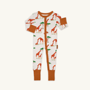 GrowGrows Organic Gentle Giraffes Sleepsuit | Baby Grows and Onesies | Organic Baby Clothes - Clair de Lune UK