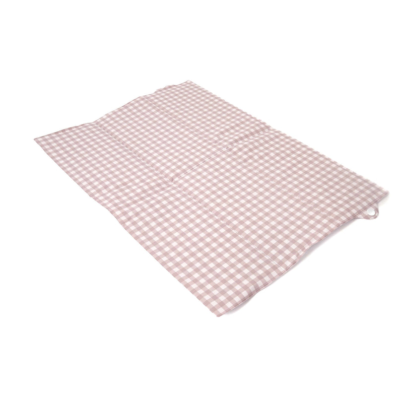 Gingham Foldable Travel Changing Mat laid out flat | Bathing & Changing Essentials - Clair de Lune UK
