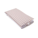 Folded Gingham Foldable Travel Changing Mat with close-up of the snap fastening on white background | Bathing & Changing Essentials - Clair de Lune UK