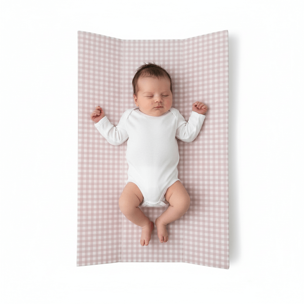 Gingham Anti-Roll Wedge Baby Changing Mat | Baby Bath Time Essentials ...