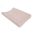 Brown Gingham Anti-Roll Wedge Baby Changing Mat on a white background view from an angle | Baby Bath Time Essentials - Clair de Lune UK