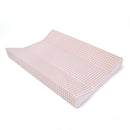 Brown Gingham Anti-Roll Wedge Baby Changing Mat at an angle on a white background | Baby Bath Time Essentials - Clair de Lune UK