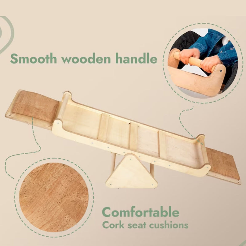 The premium details of the Goodevas Montessori Wooden Seesaw | Montessori Activities For Babies & Kids - Clair de Lune UK