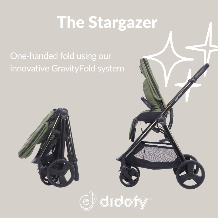 The standing folding feature of the Didofy Grey Stargazer Pushchair | Strollers, Pushchairs & Prams | Pushchairs, Carrycots & Car Seats Baby | Travel Essentials - Clair de Lune UK