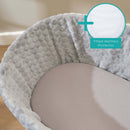 Grey 2 Pack Universal Cotton Moses Basket Sheets - 74 x 30 cm on a Moses basket mattress Bundled for a saving with the mattress protector | Soft Baby Sheets | Cot, Cot Bed, Pram, Crib & Moses Basket Bedding - Clair de Lune UK
