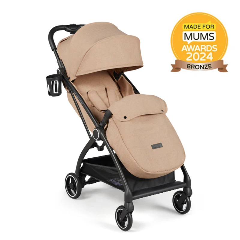 Ickle Bubba Aries Max Auto-fold Stroller in Biscuit with a matching footmuff | Pushchairs and Travel Systems | Baby & Kid Travel - Clair de Lune UK