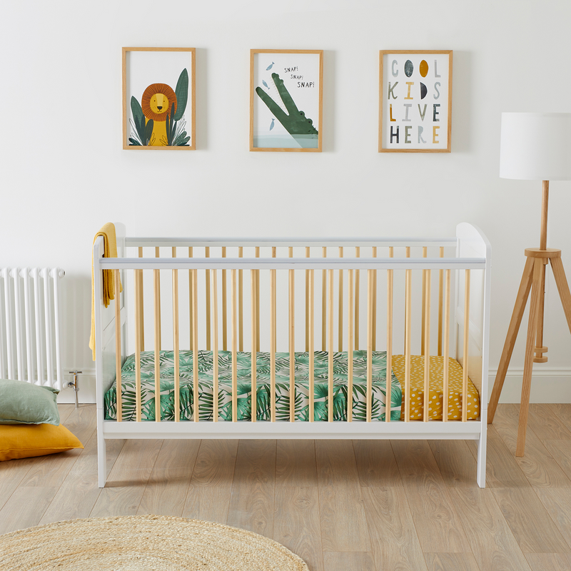 Natural and White Ickle Bubba Coleby Classic Cot Bed | Cots, Cot Beds & Toddler Beds | Nursery Furniture - Clair de Lune UK