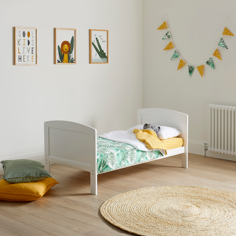 Natural and White Ickle Bubba Coleby Classic Cot Bed transformed as a toddler bed | Cots, Cot Beds & Toddler Beds | Nursery Furniture - Clair de Lune UK