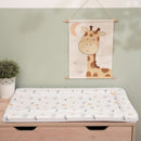 The Jungle Dream Essentials Changing Mat on a natural dresser/changer | Change & Travel Mats | Baby Bath Time Essentials - Clair de Lune UK
