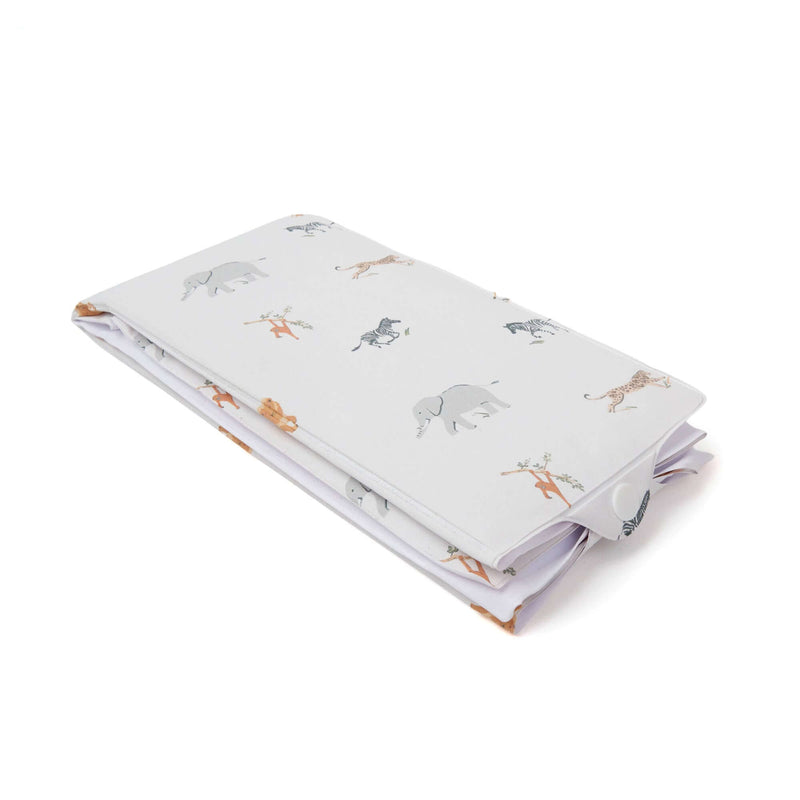 Jungle Dream Foldable Changing Mat close up of the snap fastening closure | Baby Change Mat | Bathing & Changing Essentials - Clair de Lune UK