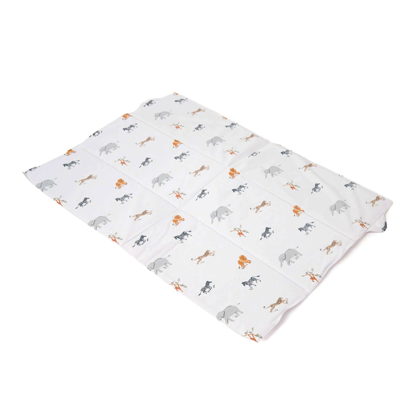 Jungle Dream Foldable Travel Changing Mat laid out flat | Baby Change Mat | Bathing & Changing Essentials - Clair de Lune UK