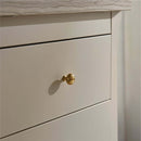 Cashmere CuddleCo Clara Luxe 2 Piece Furniture Set - Close up on the handles of the Changer Dresser in a cosy beige and brown nursery | Nursery Furniture - Clair de Lune UK