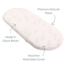 USPs for the Natural Bamboo Moses Basket Mattresses - premium natural fibres, washable cover, made in the UK | Moses Basket Mattresses | Newborn Bedding - Clair de Lune UK