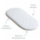 Quilted Microfibre Wicker Moses Basket Mattress (65 x 28 cm)